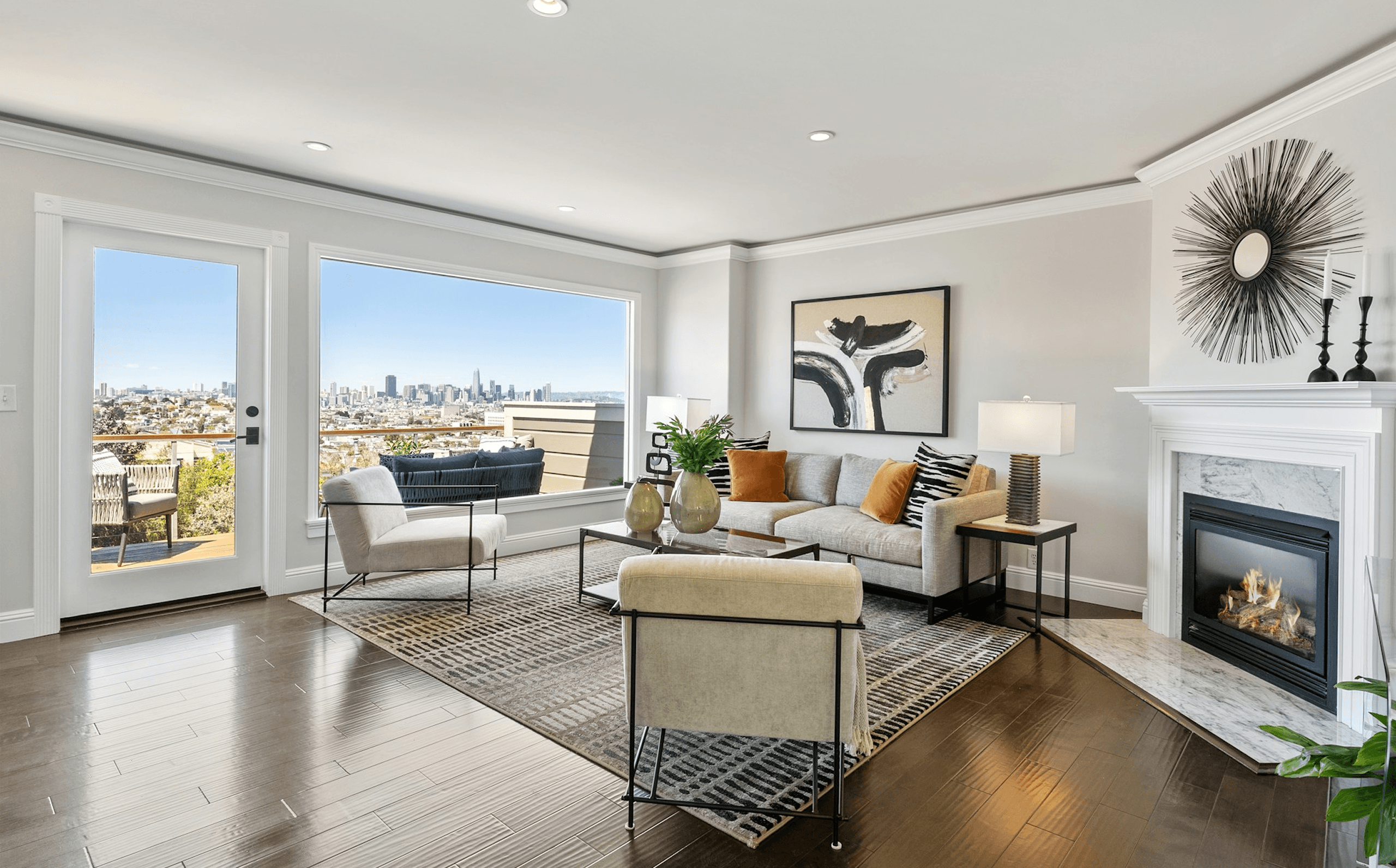 Warm, light-filled apartment interior